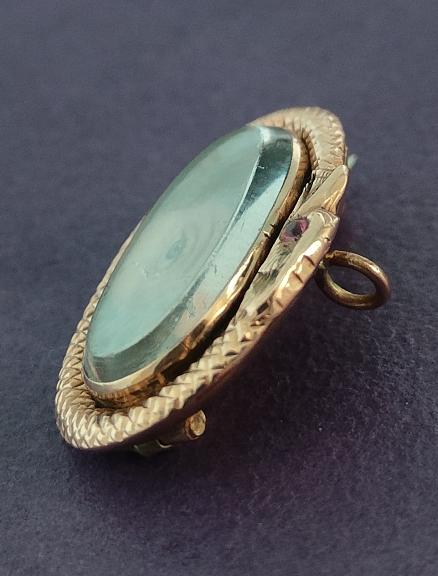 c1800 AUTHENTIC GEORGIAN LOVER'S EYE MOURNING PORTRAIT BROOCH 18ct GOLD OUROBOROS MOUNT - Image 8